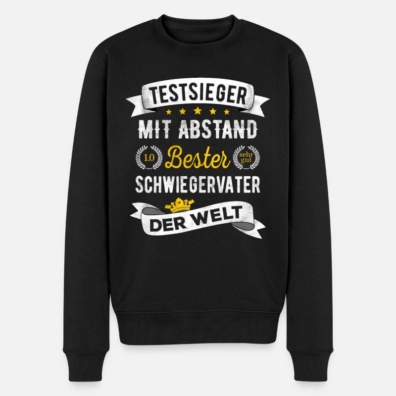 Testsieger Bester Schwiegervater Der Welt Geschenk - Männer Premium Bio Pullover - Schwarz
