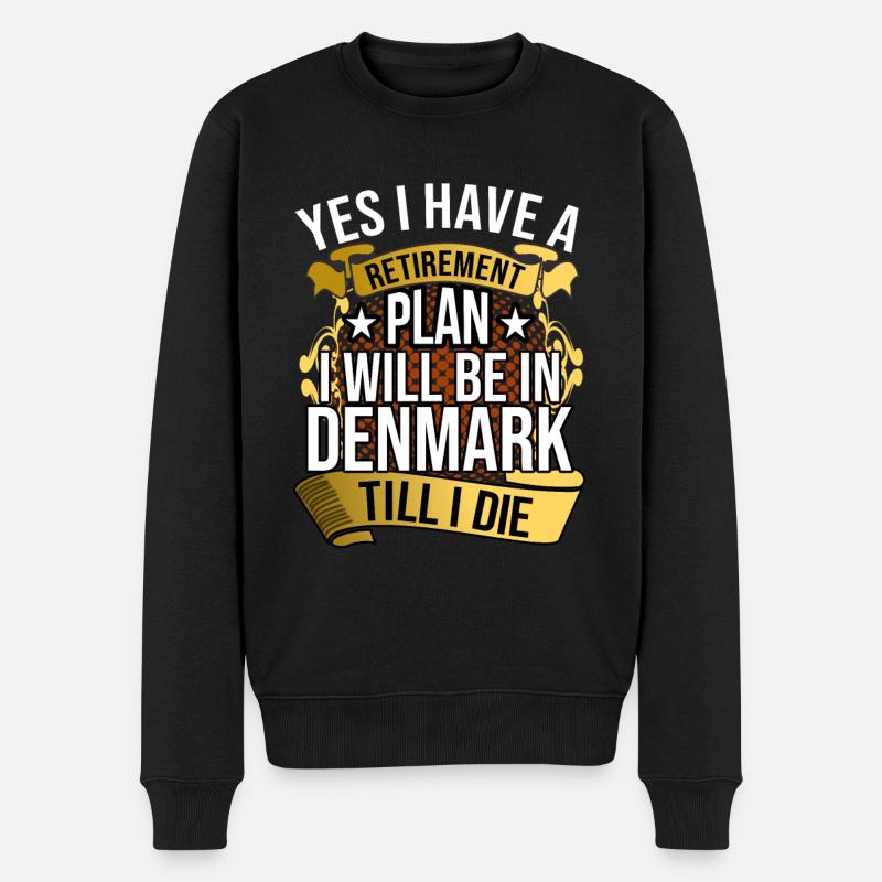 Dänemark - Männer Premium Bio Pullover - Schwarz