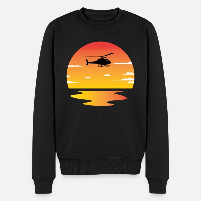 Hubschrauber - Männer Premium Bio Pullover - Schwarz