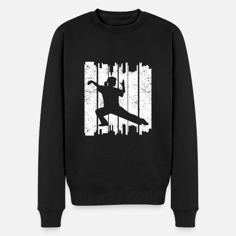 Tai Chi Schattenboxen Sportlerin Kampfsport - Männer Premium Bio Pullover - Schwarz