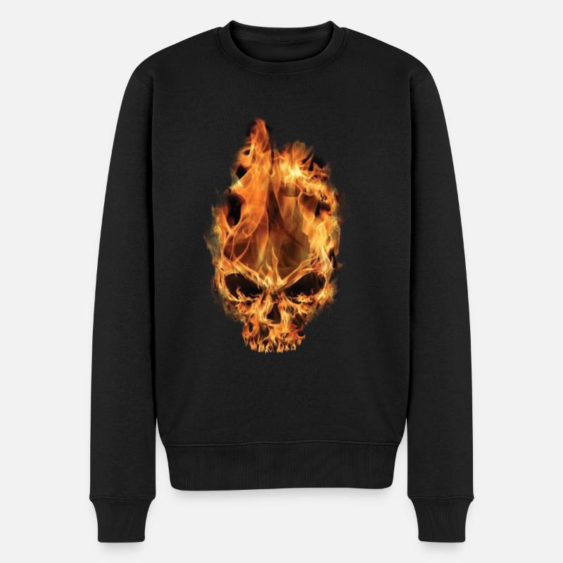 Totenkopf - Männer Premium Bio Pullover - Schwarz