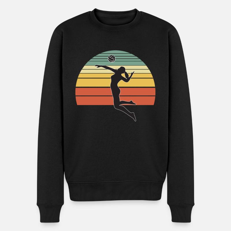Volleyball vintage - Männer Premium Bio Pullover - Schwarz