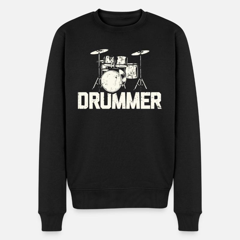 Schlagzeug Schlagzeuger Geschenk Drummer Trommler - Männer Premium Bio Pullover - Schwarz