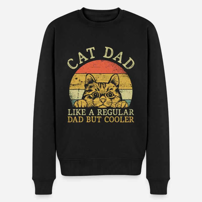 Cat Dad Chats Papa - Pull Premium bio Homme - noir