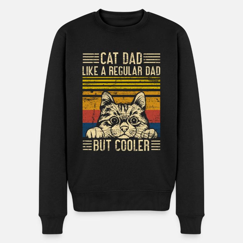 Cat Dad Chats Papa - Pull Premium bio Homme - noir