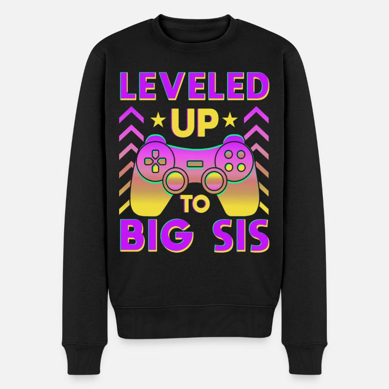 Ich werde grosse Schwester - Männer Premium Bio Pullover - Schwarz