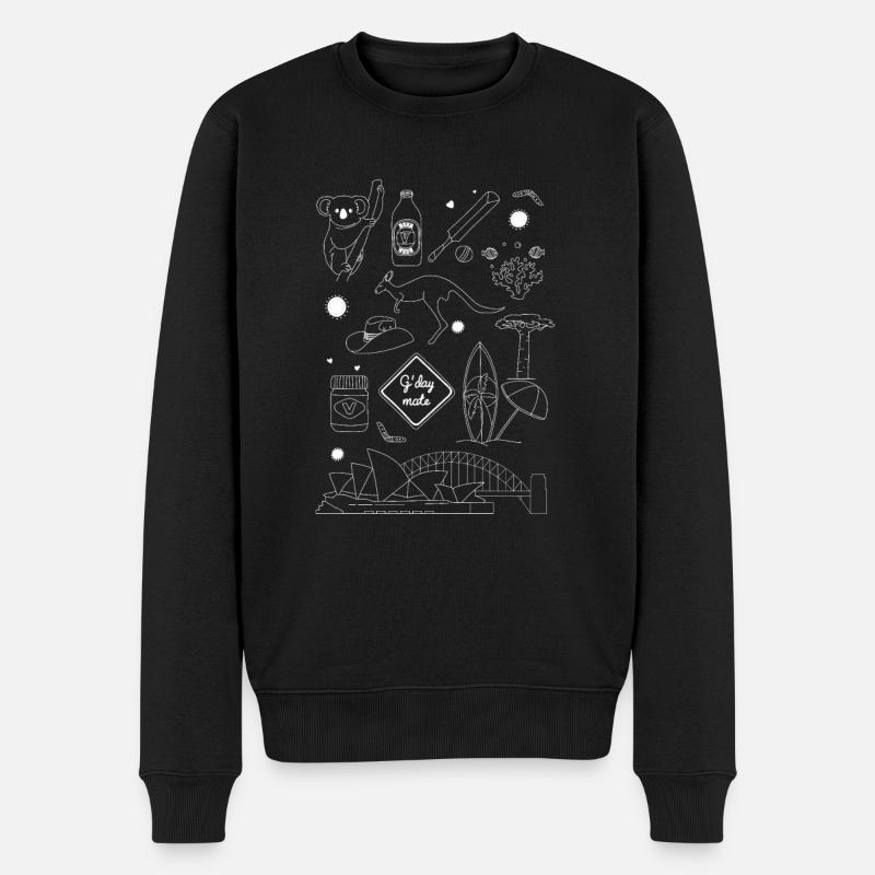 Australien - Männer Premium Bio Pullover - Schwarz