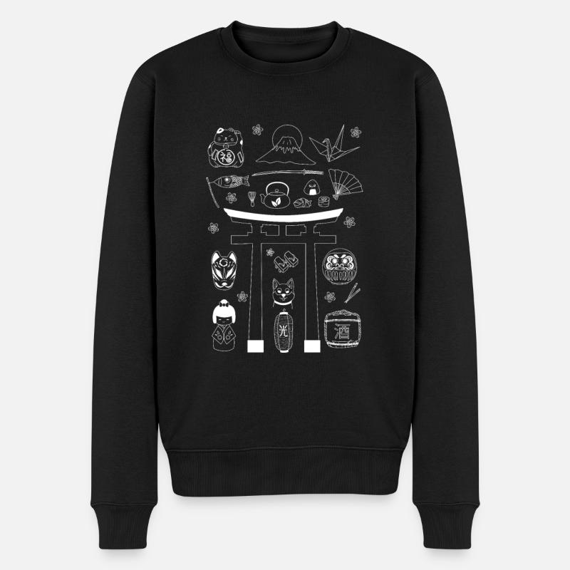Japan Japaner - Männer Premium Bio Pullover - Schwarz