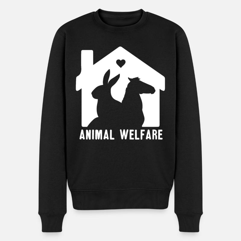 Tierschutz Haus Rettet Tiere - Männer Premium Bio Pullover - Schwarz