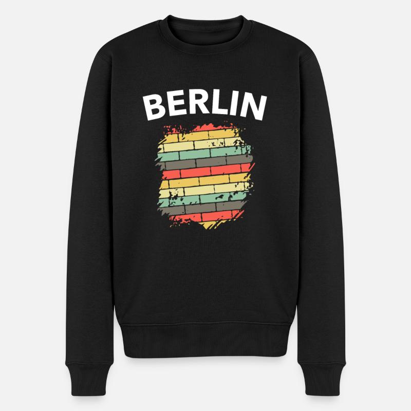 Berlin Mauer Mauerfall DDR lustiges Geschenk - Männer Premium Bio Pullover - Schwarz