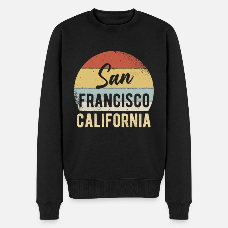 San Francisco Californie - Pull Premium bio Homme - noir