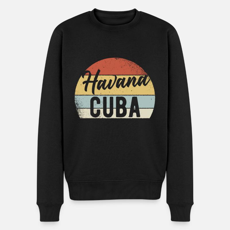 Havana Kuba - Männer Premium Bio Pullover - Schwarz