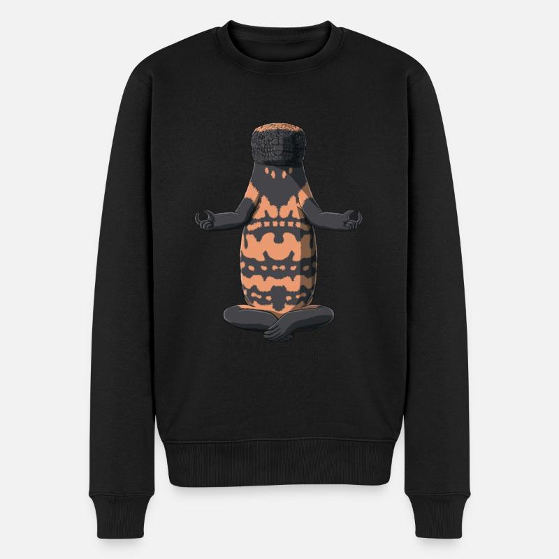 Meditierende GilaKrustenechse - Männer Premium Bio Pullover - Schwarz