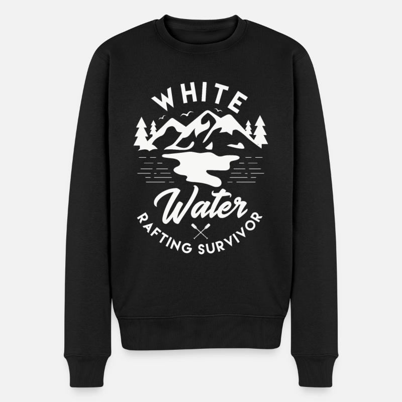 Rafting Design für einen Rafting-Fan - Männer Premium Bio Pullover - Schwarz