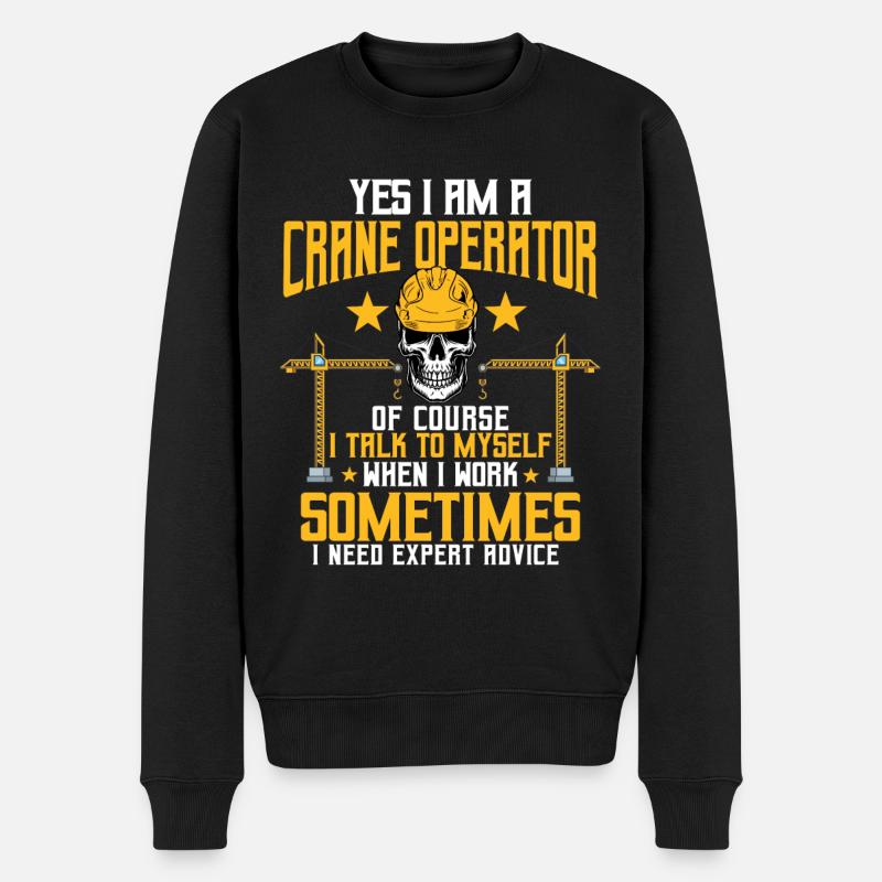 Crane operator saying - Men's Premium Organic Jumper - black