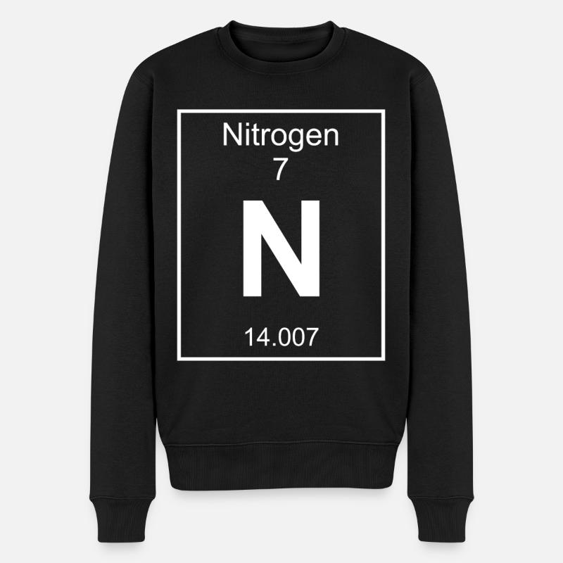 Stickstoff chemisches Element Periodensystem - Männer Premium Bio Pullover - Schwarz