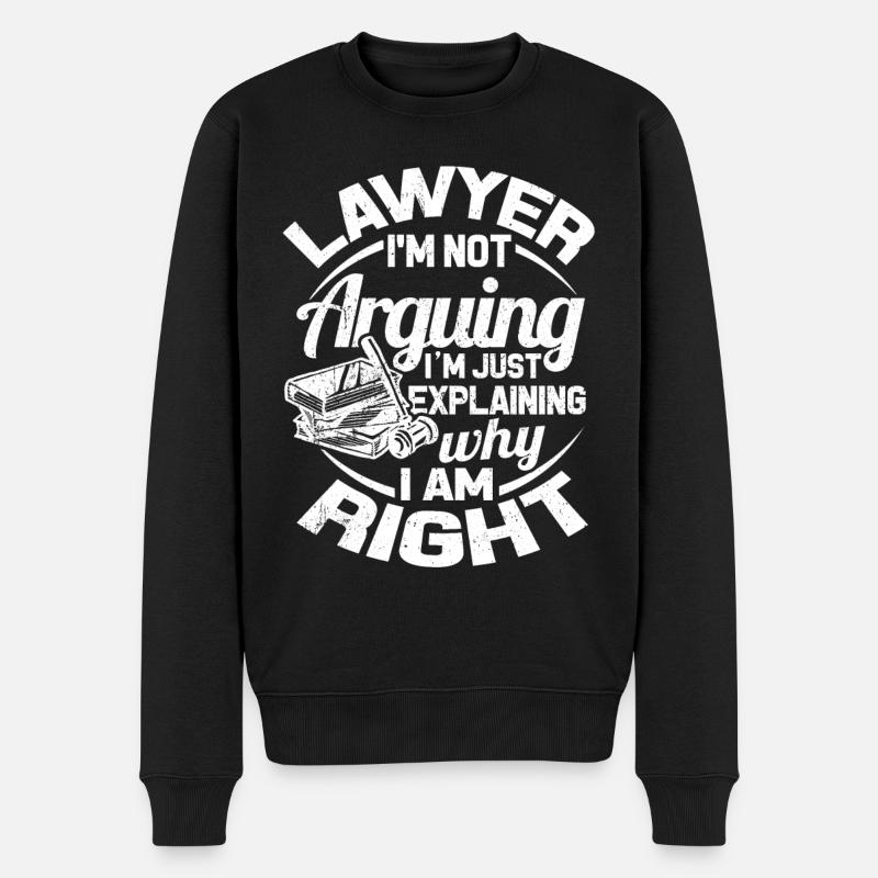 Anwalt - Männer Premium Bio Pullover - Schwarz
