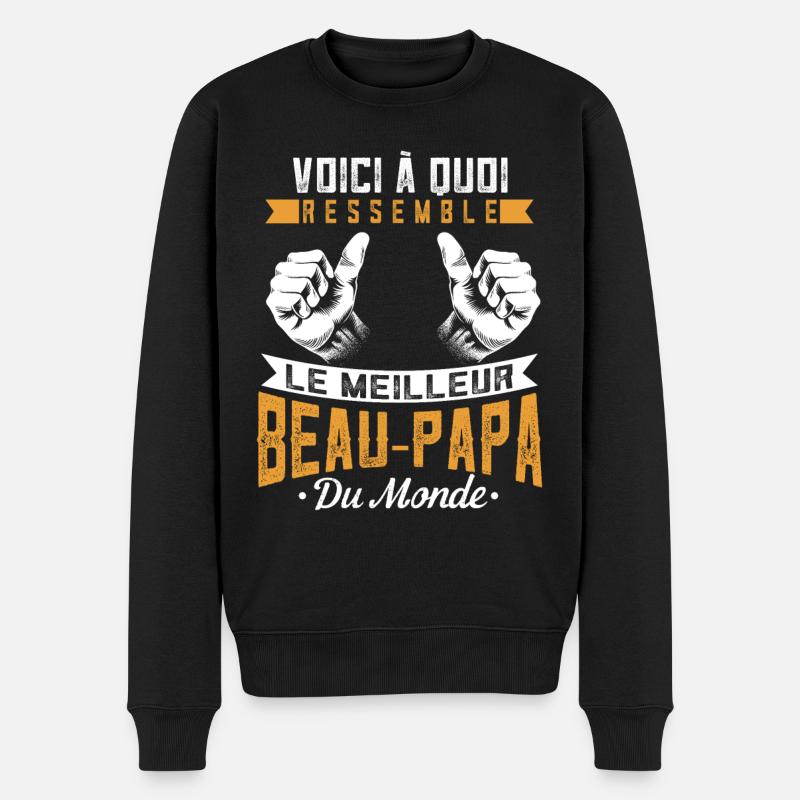 Stiefvater schenkt Stiefvater - Männer Premium Bio Pullover - Schwarz