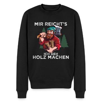Holzfäller Mir Reicht's Ich Geh Holz Machen - Männer Premium Bio Pullover - Schwarz - Vorne - Nico (187cm)
