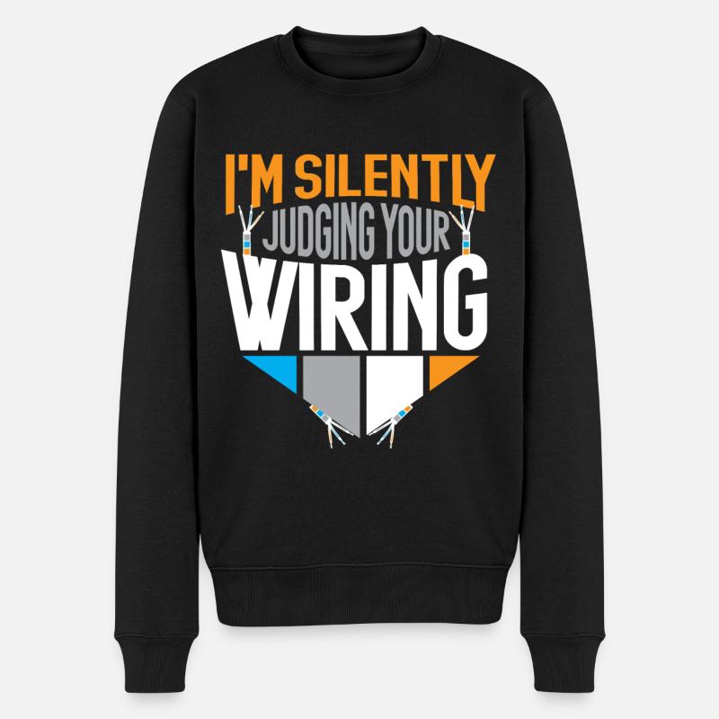 electrician electricity electronics electronics profession - Men's Premium Organic Jumper - black