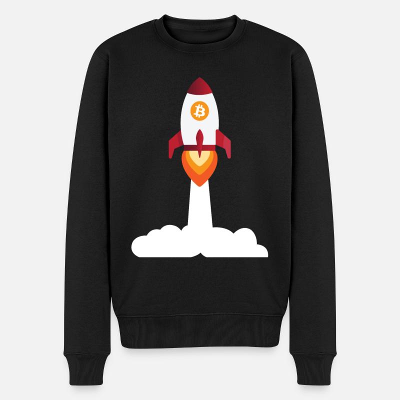 Bitcoin Rocket - Bitcoins de crypto-monnaie - Pull Premium bio Homme - noir