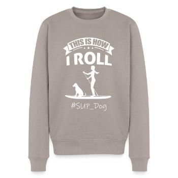 Canoe dog paddle boat kayak paddling boat - Men's Premium Organic Jumper - taupe - Front - Nico (187cm)