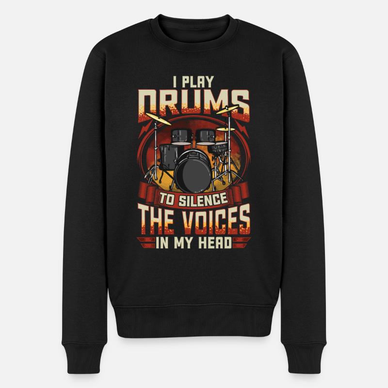 Schlagzeug Statement Drummer Drums Spruch Geschenk - Männer Premium Bio Pullover - Schwarz