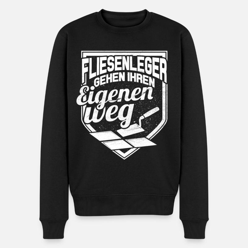 Fliesenleger - Männer Premium Bio Pullover - Schwarz