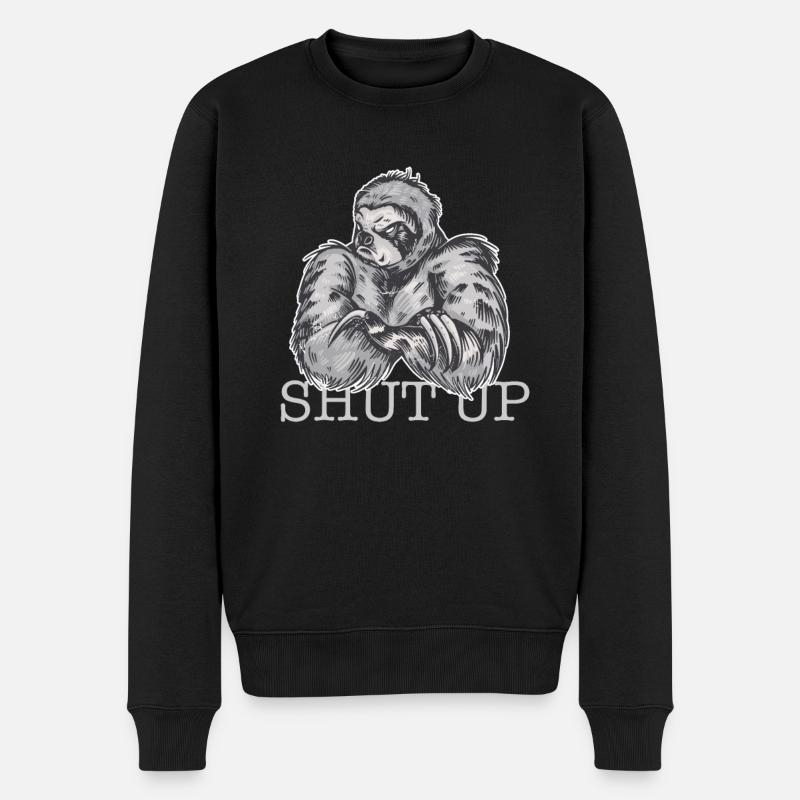 Bad Sloth Shut up - Pull Premium bio Homme - noir