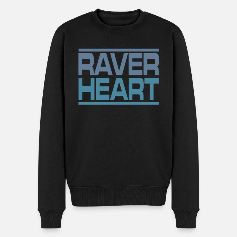 Raver rave techno - Pull Premium bio Homme - noir