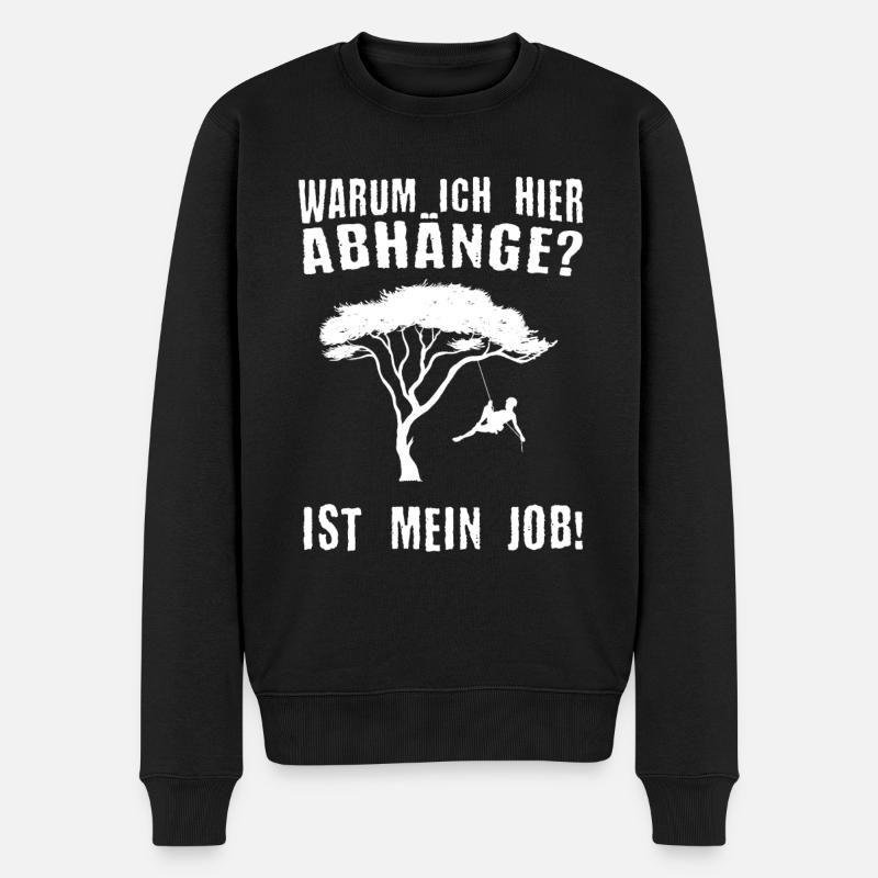 Beruf Baumkletterer Liebe zu Holz und Wald - Männer Premium Bio Pullover - Schwarz