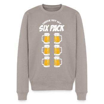 Sixpack beer saying beach figure summer - Men's Premium Organic Jumper - taupe - Front - Nico (187cm)