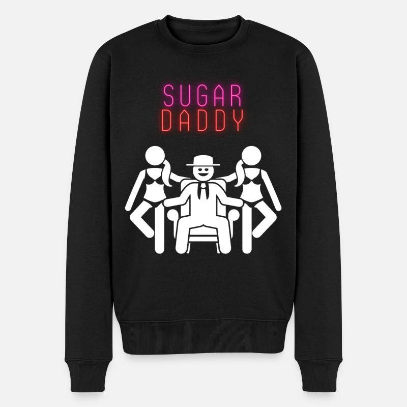 Sugar Daddy White Pink Red - Männer Premium Bio Pullover - Schwarz