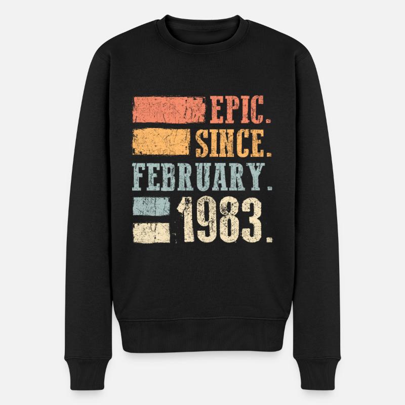 Né en février 1983 - Pull Premium bio Homme - noir