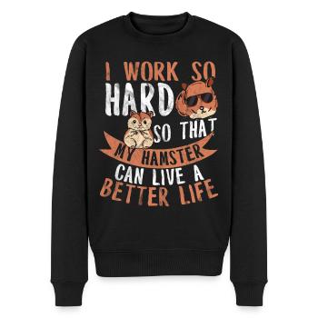 Hamster - Men's Premium Organic Jumper - black - Front - Nico (187cm)
