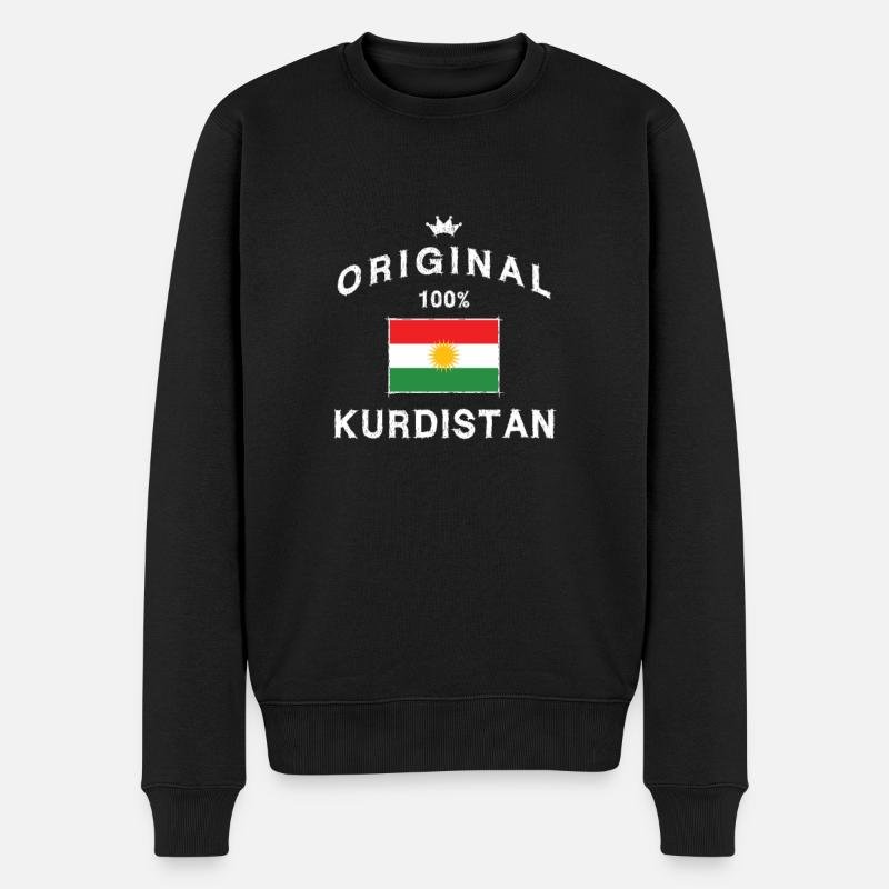 Kurdistan kurdisch Fahne Flagge - Männer Premium Bio Pullover - Schwarz