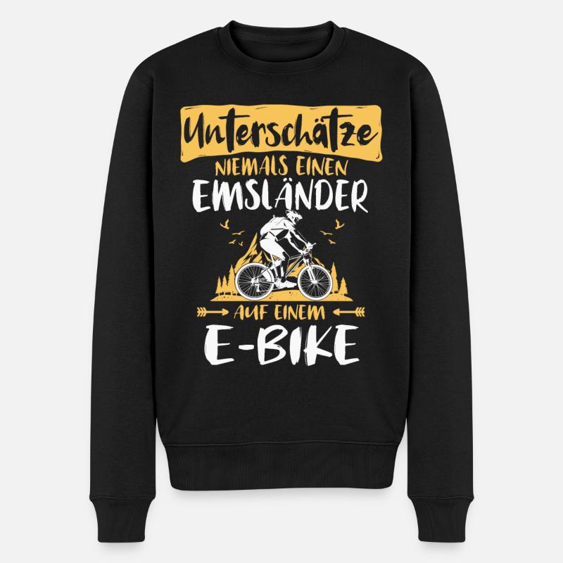 Emsländer E-Bike Emsland Ebike Geschenk - Männer Premium Bio Pullover - Schwarz