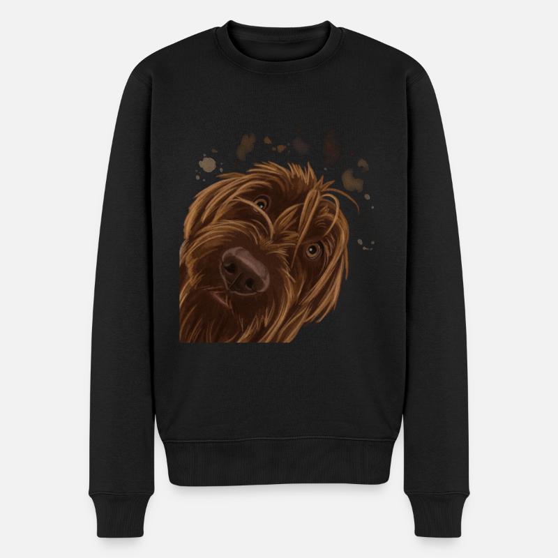 Curieux Wirehaired Pointing Griffon chien - Pull Premium bio Homme - noir