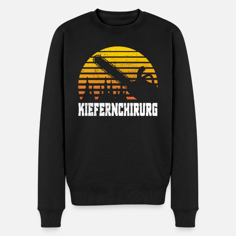 Kiefernchirurg Holzfäller Motorsäge Kettensäge - Männer Premium Bio Pullover - Schwarz