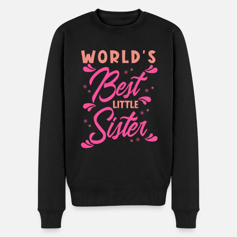 Weltbeste Schwester - Männer Premium Bio Pullover - Schwarz