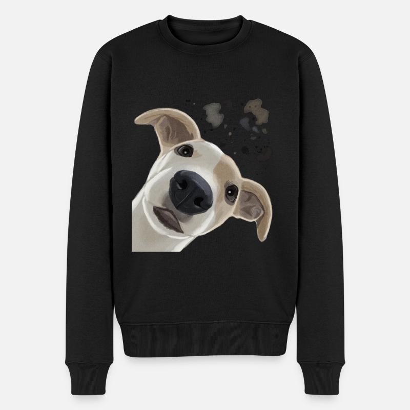 Chien Curieux Whippet - Pull Premium bio Homme - noir
