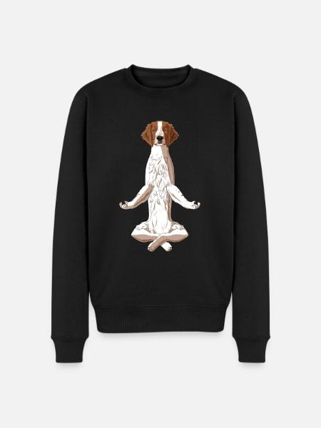 Meditate Welsh Springer Spaniel Dog - Men's Premium Organic Jumper - black