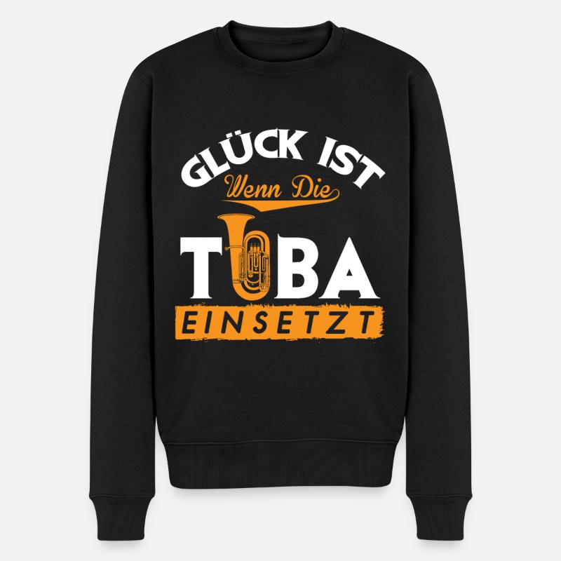 Tuba Glück Musikinstrument Musiker Konzert - Männer Premium Bio Pullover - Schwarz