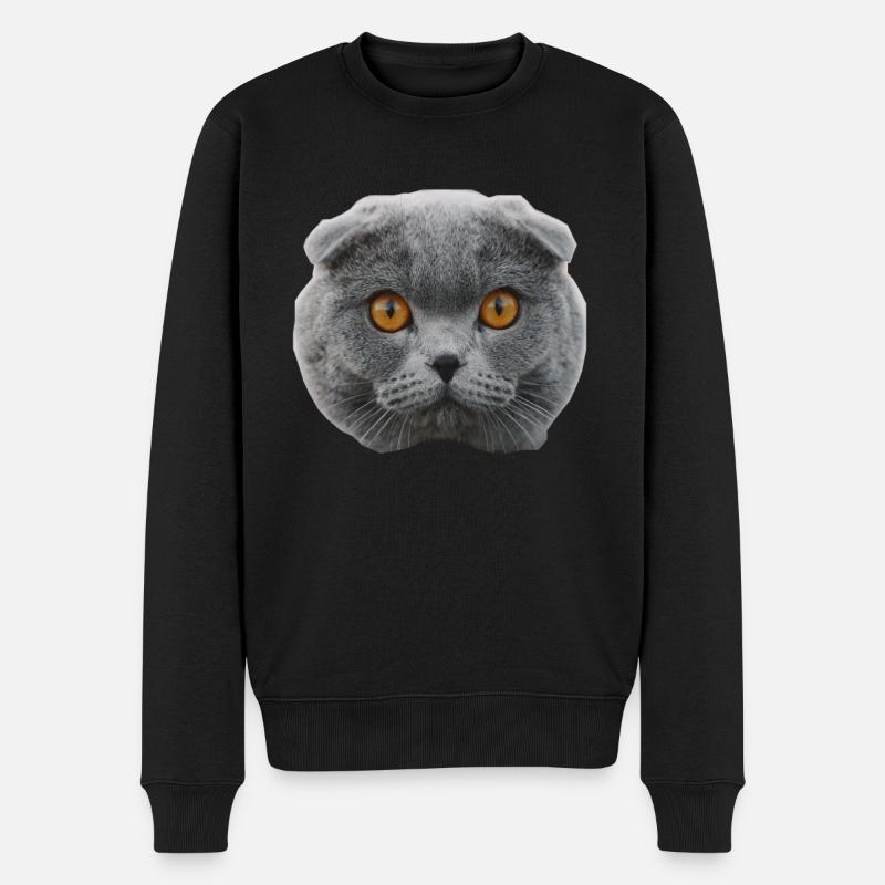 Katze - Männer Premium Bio Pullover - Schwarz