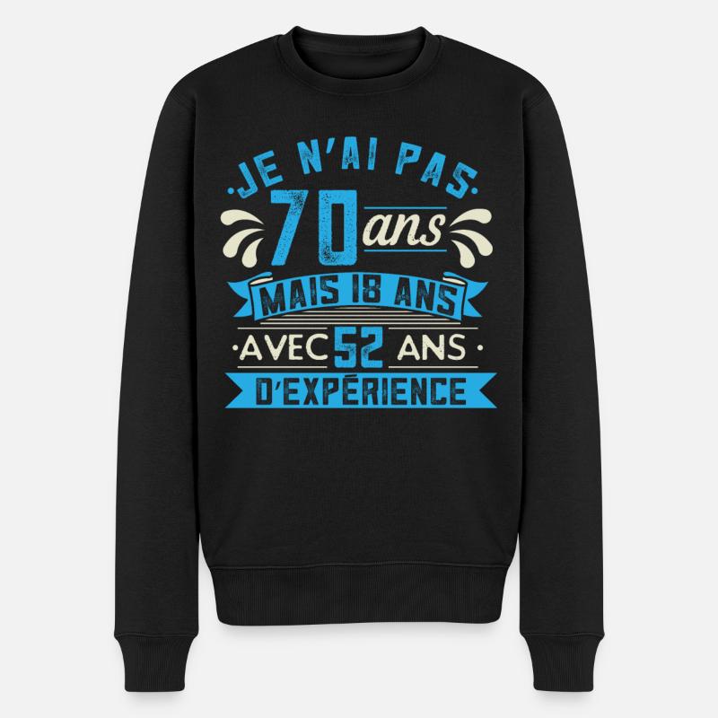 Anniversaire 70 Ans Cadeau - Pull Premium bio Homme - noir