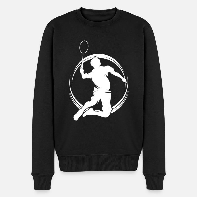 Badminton - Männer Premium Bio Pullover - Schwarz
