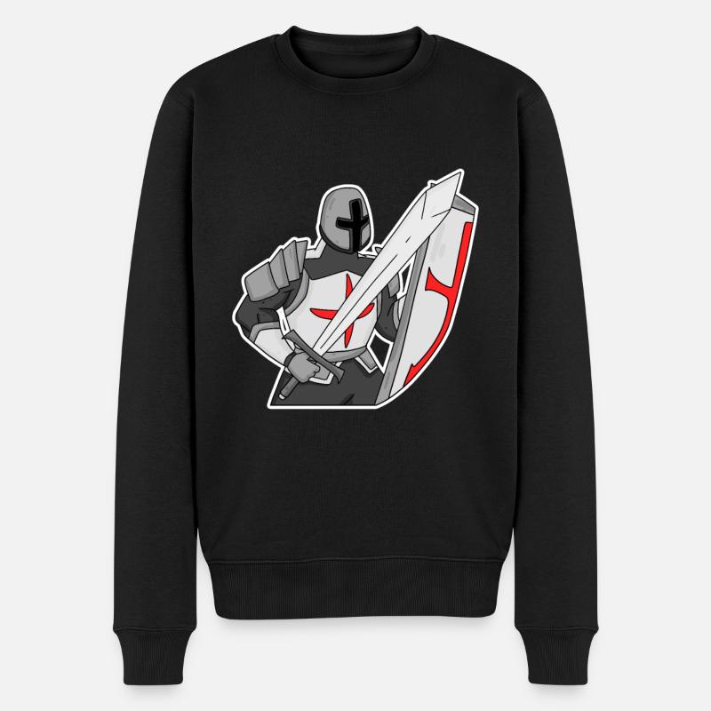 Tempelritter Ritter Mittelalter - Männer Premium Bio Pullover - Schwarz