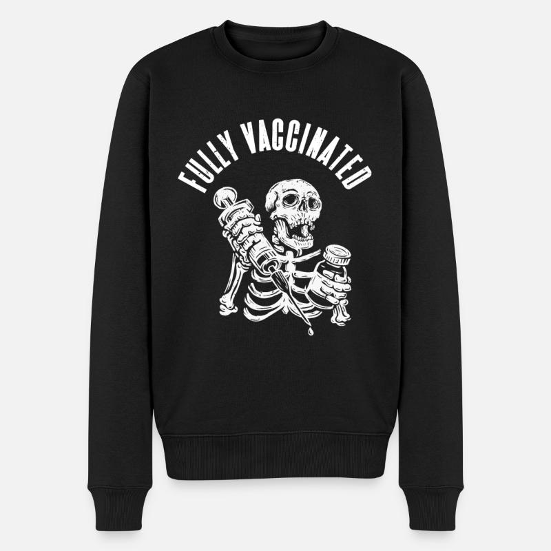 Geimpfte Schädelimpfspritze Impfstoff - Männer Premium Bio Pullover - Schwarz