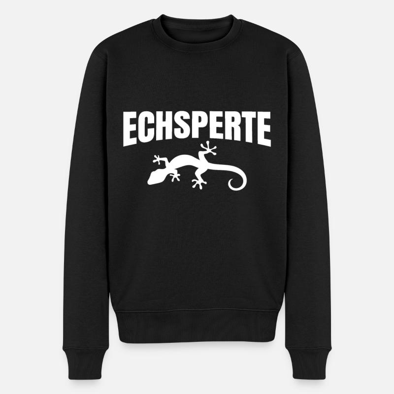 Echsperte - Männer Premium Bio Pullover - Schwarz