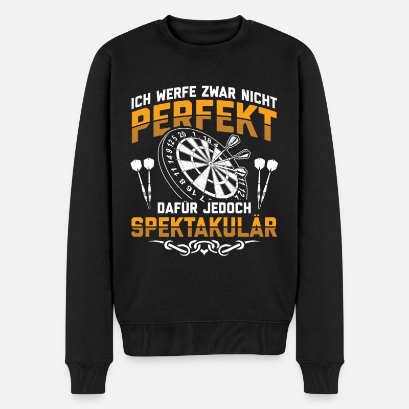Dart | Darten Darts Lustig Dartspieler Geschenk - Männer Premium Bio Pullover - Schwarz